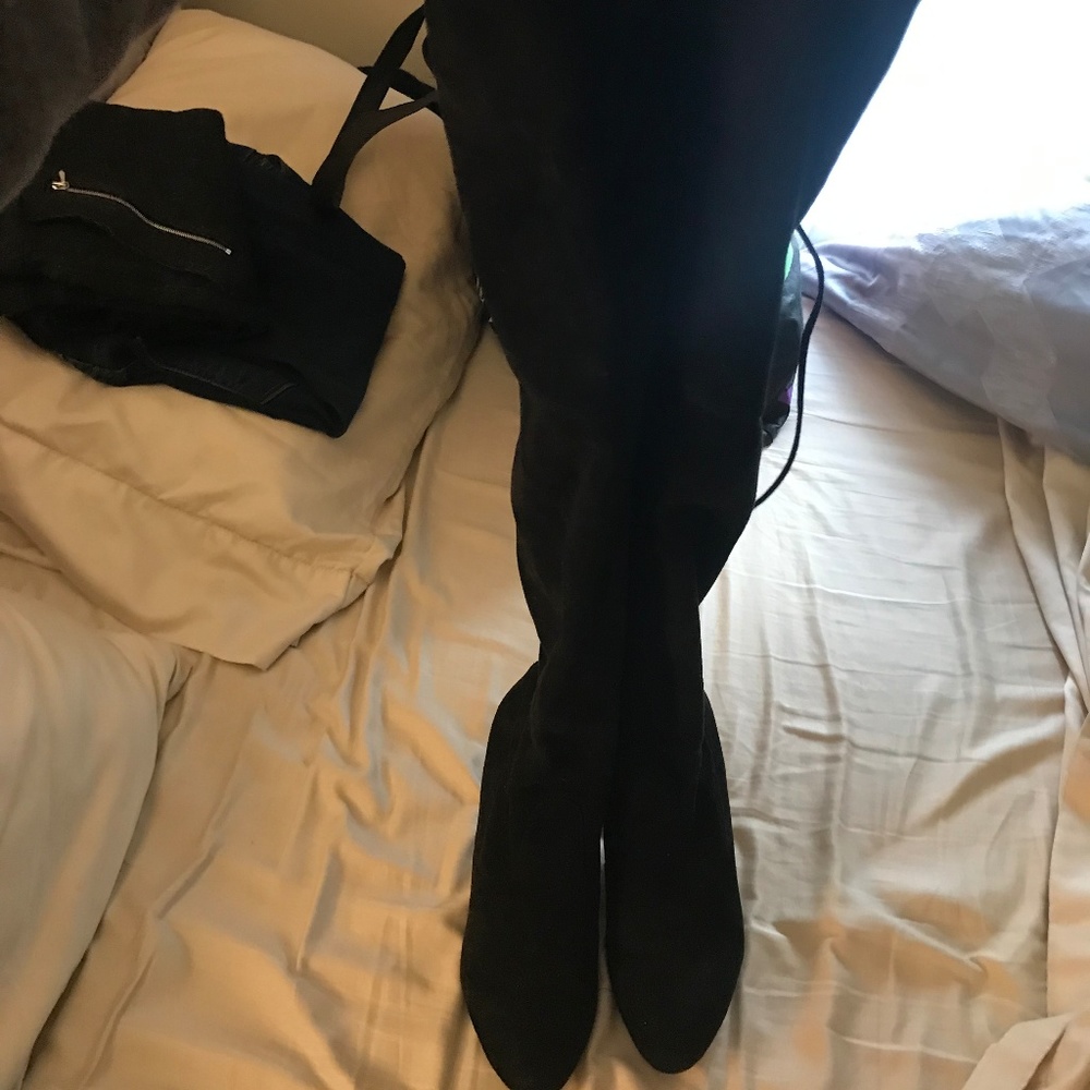 Steve Madden Gracelyn OTK Boot, Black, Sz6